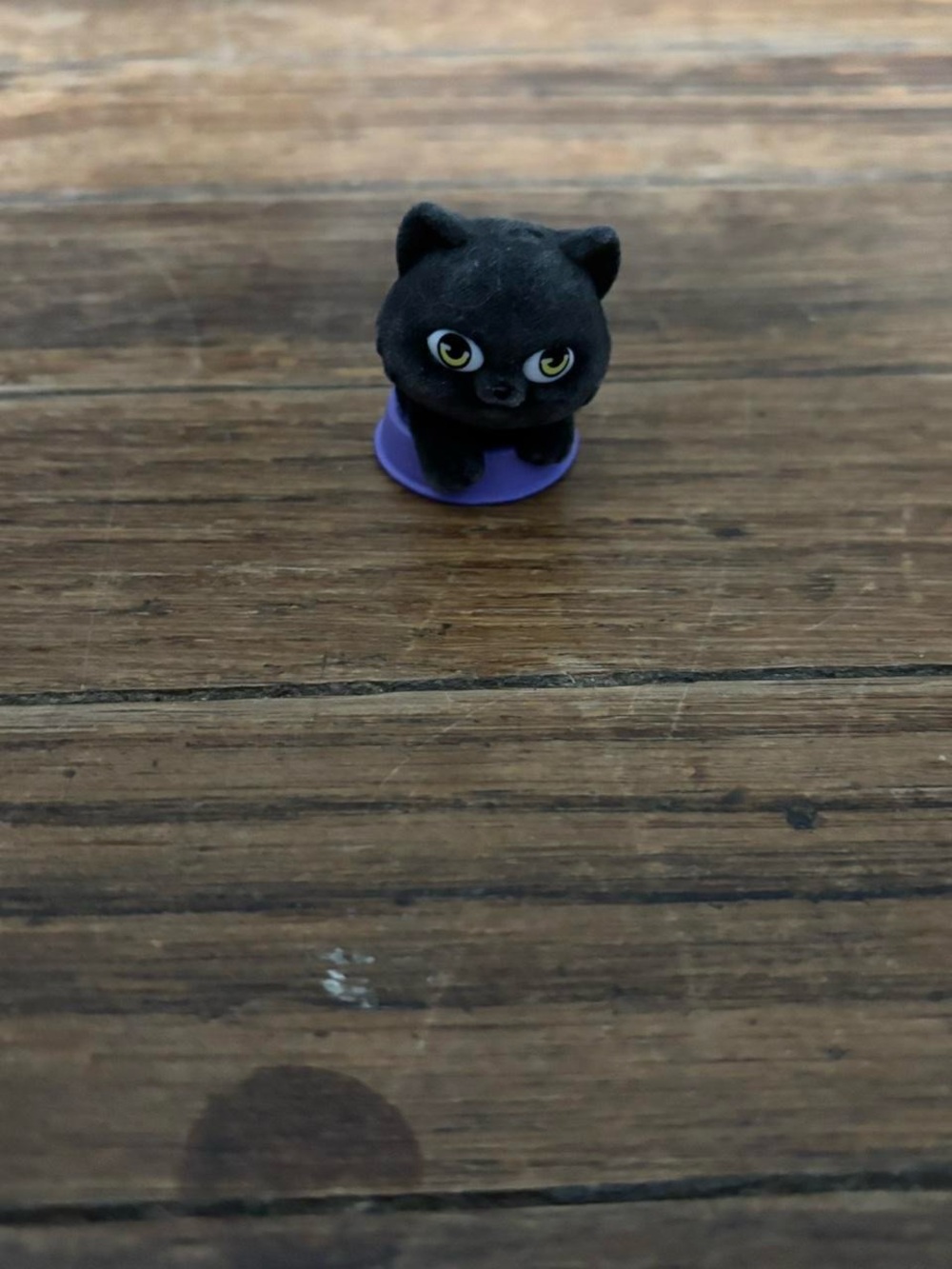 flocked cat figurine